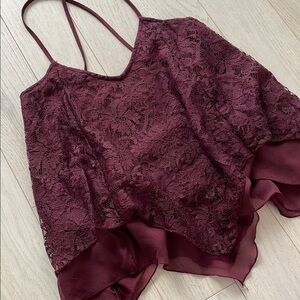 Abercrombie Lace Burgundy Top